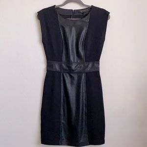 BCBG MaxAzria black faux leather dress